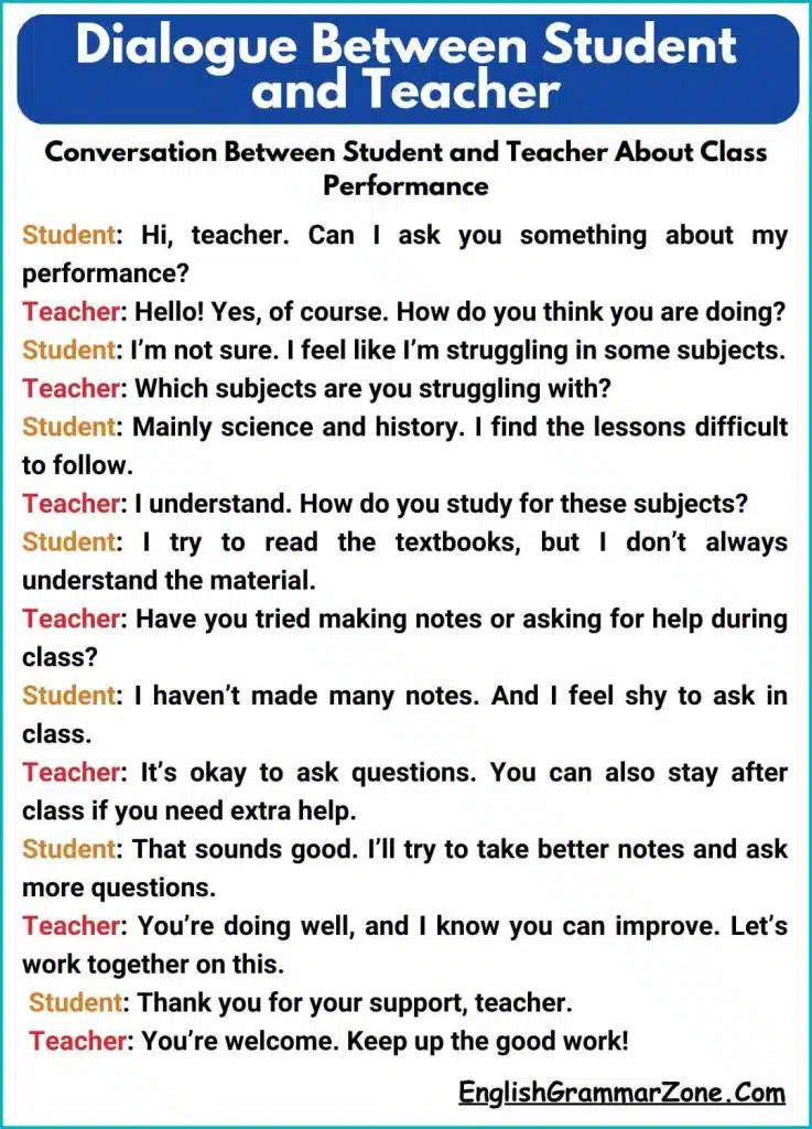 Dialogue Between Student and Teacher