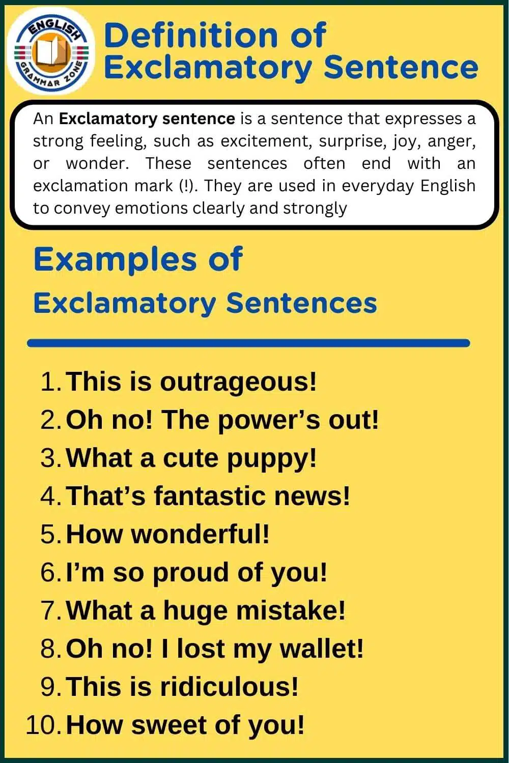 Exclamatory Sentence Definition and Examples