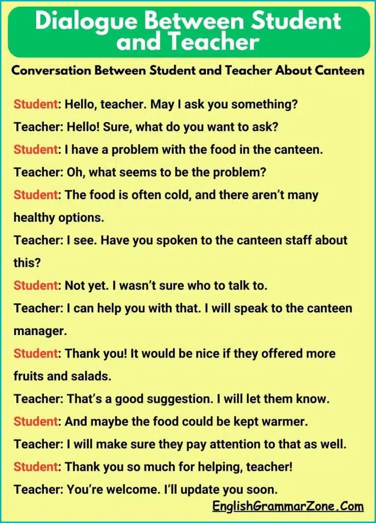 Dialogue Between Student and Teacher