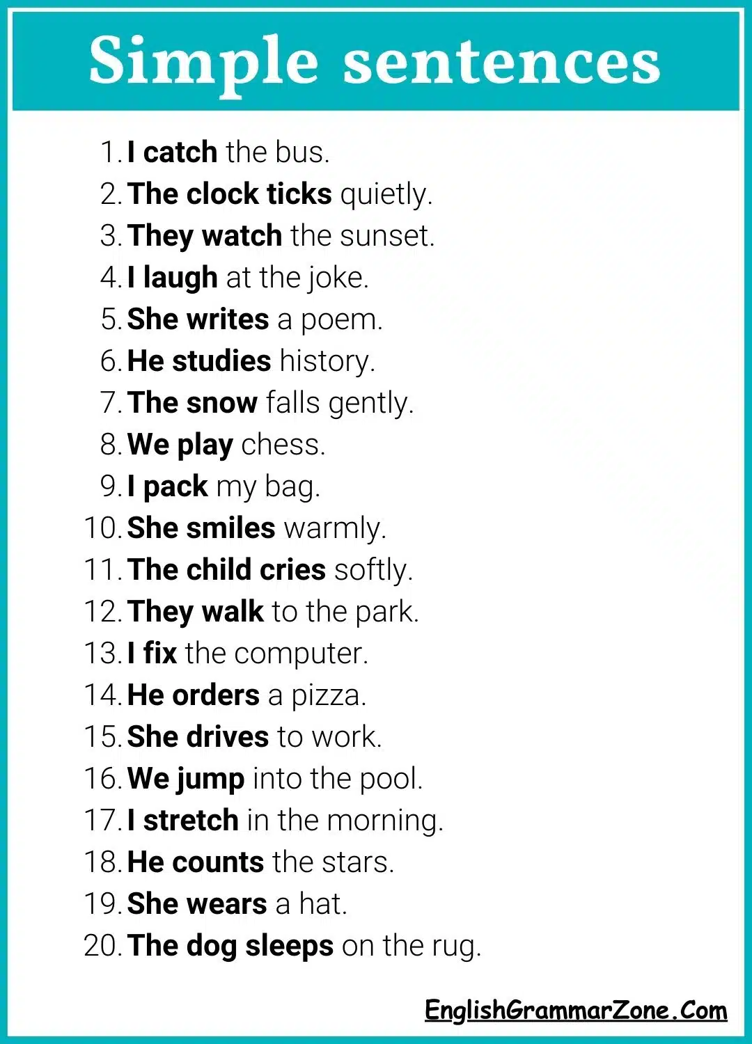 English Sentences for kids In School