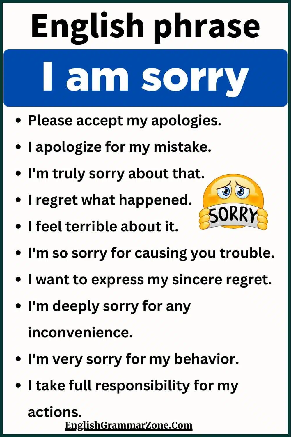 English phrase I am sorry