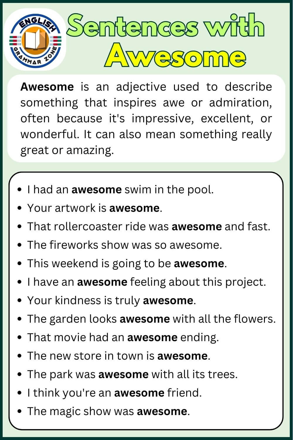 Example of Awesome in a Sentence