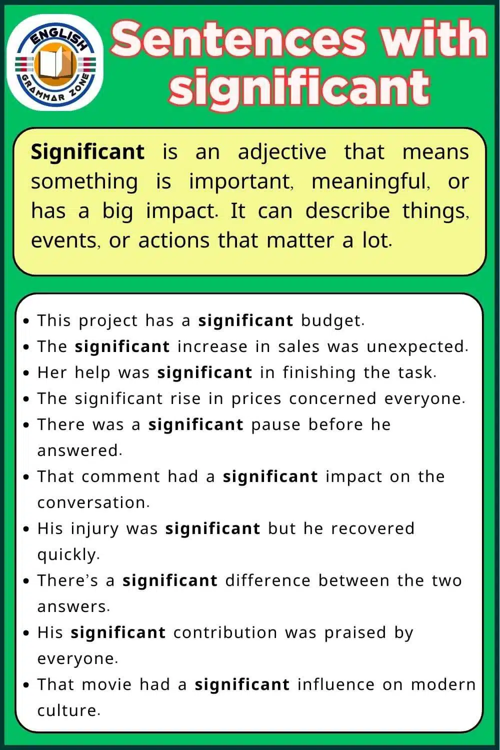 Sentence with the Word Significant in English