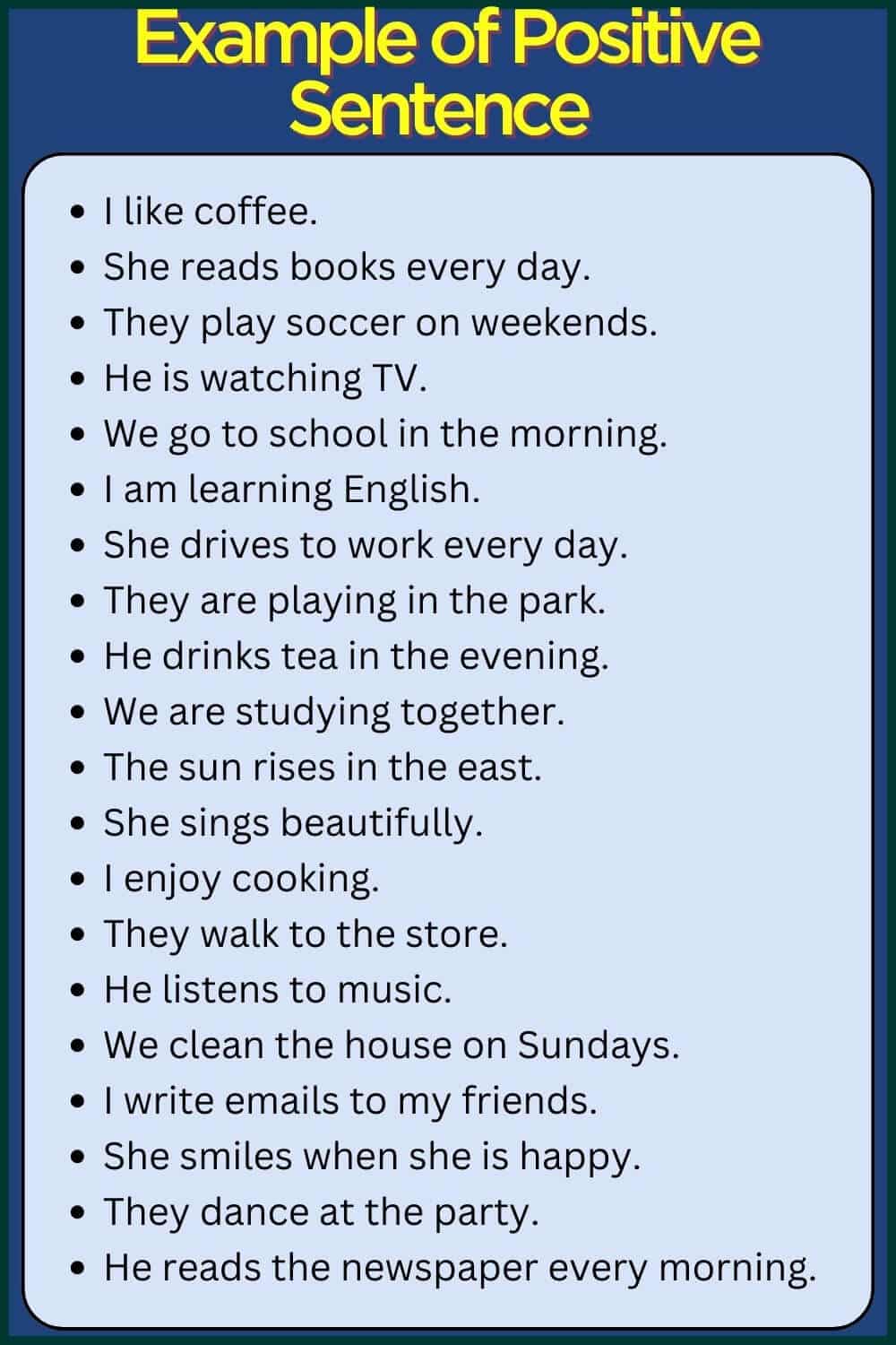 positive sentence | positive sentence example