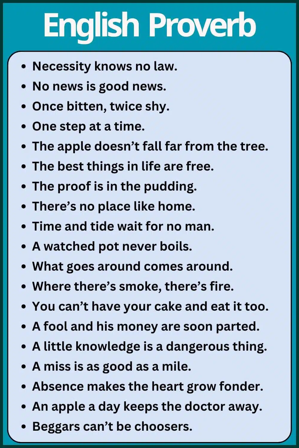 Proverbs Example for students