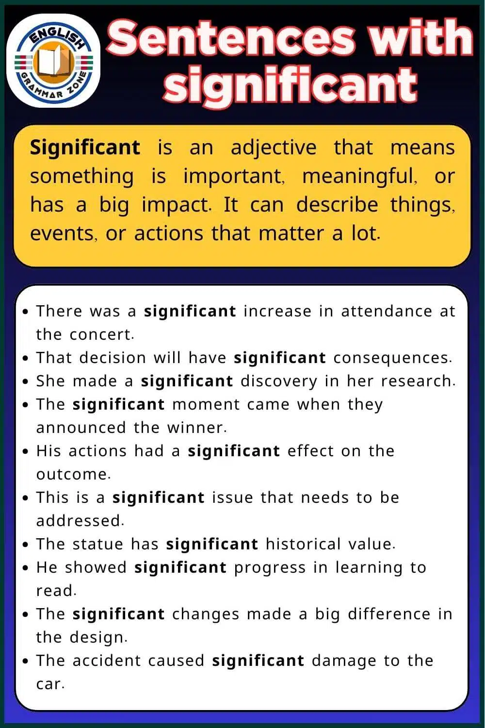 Sentence with the Word Significant in English