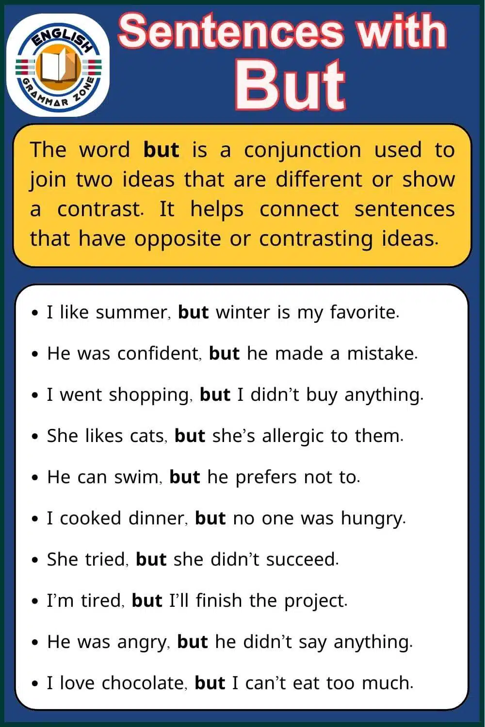 Example Of but In a Sentence