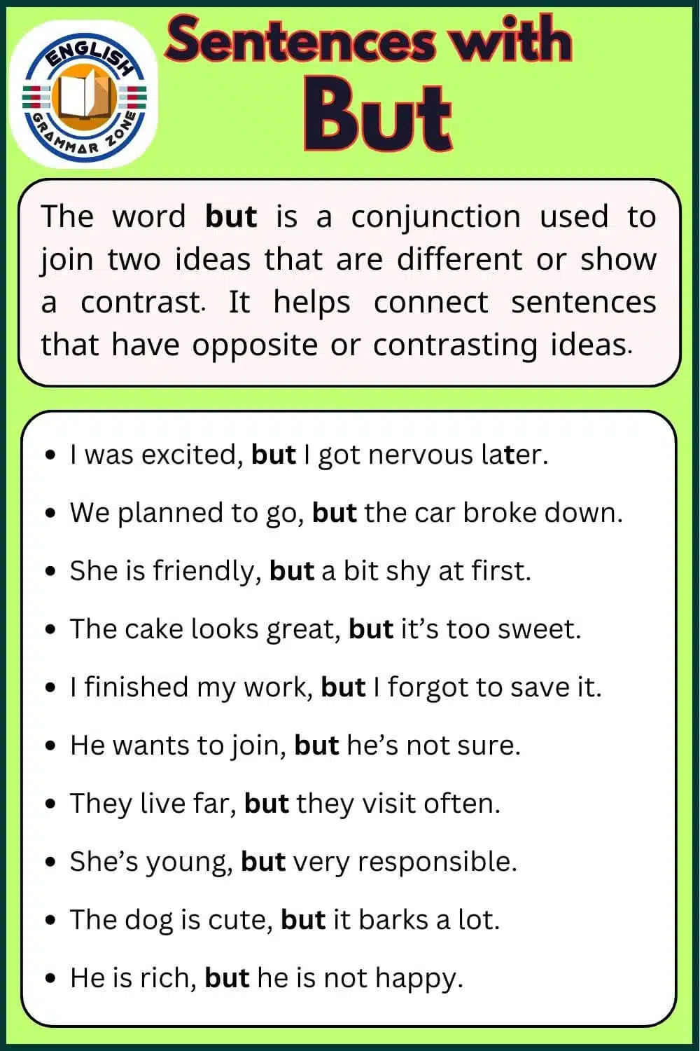 Example Of but In a Sentence
