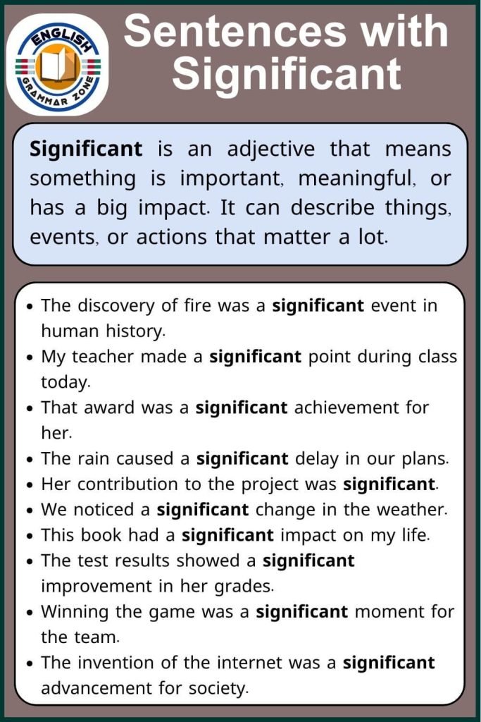 Sentence With Significant In English