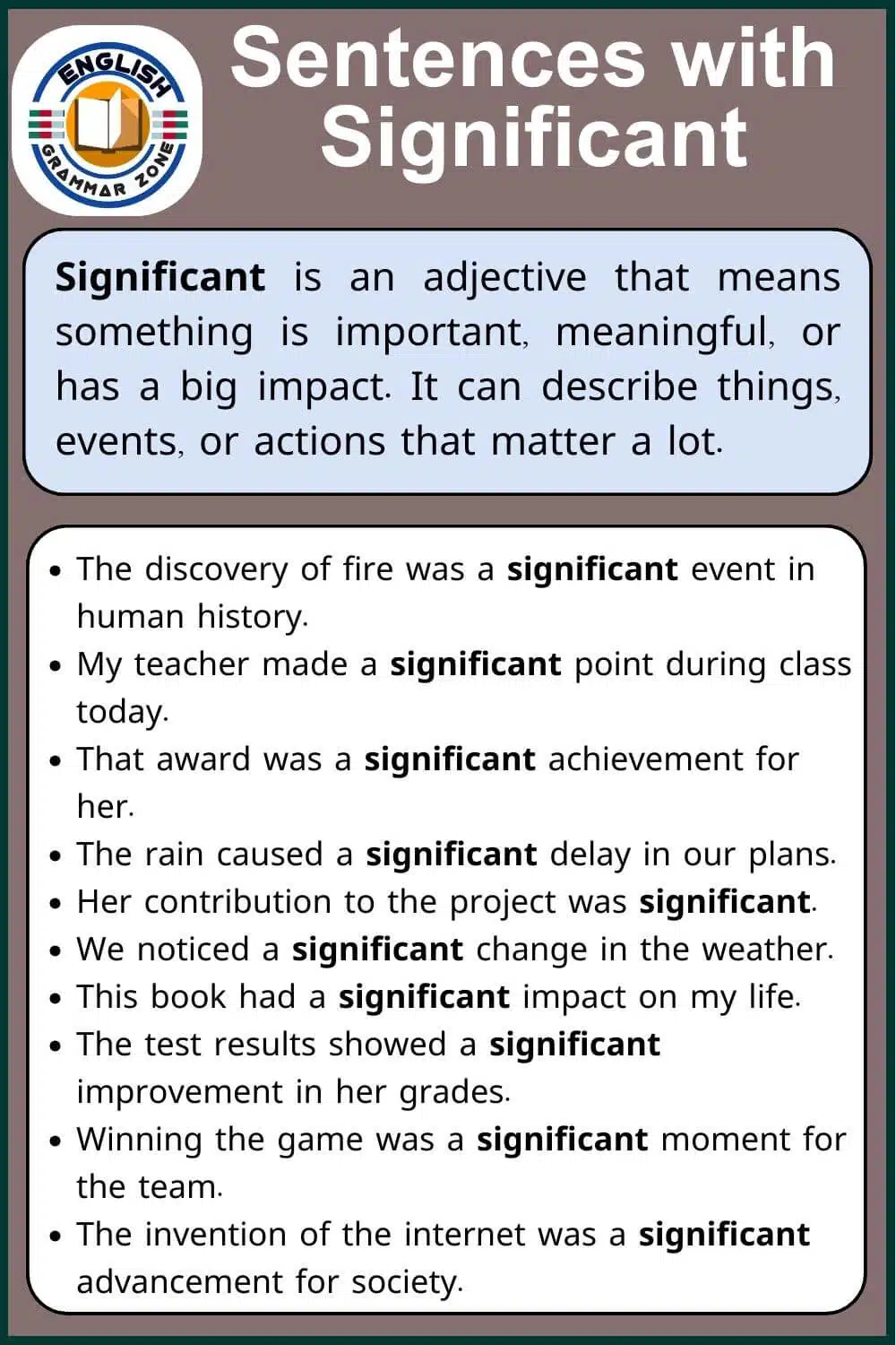 Sentence with the Word Significant in English