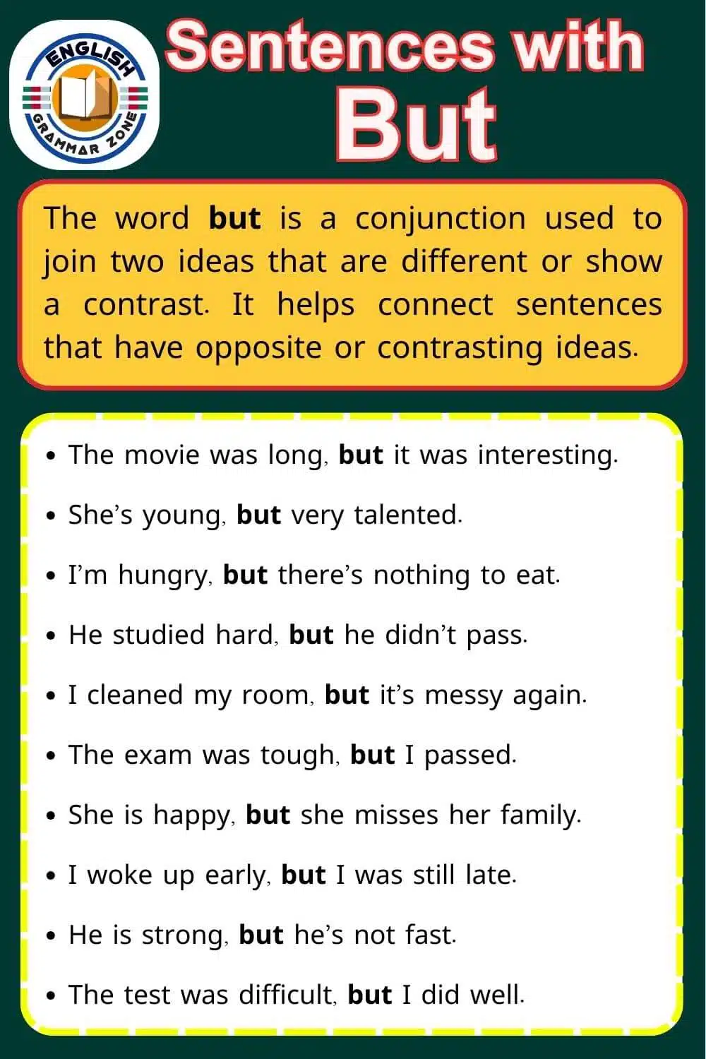 Example Of but In a Sentence