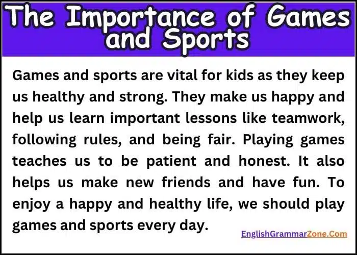Essay on the Importance of Games and Sports