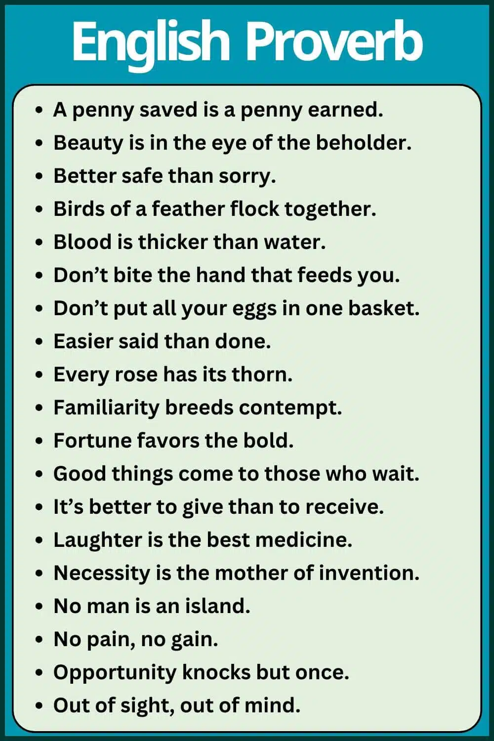 Proverbs in English for students