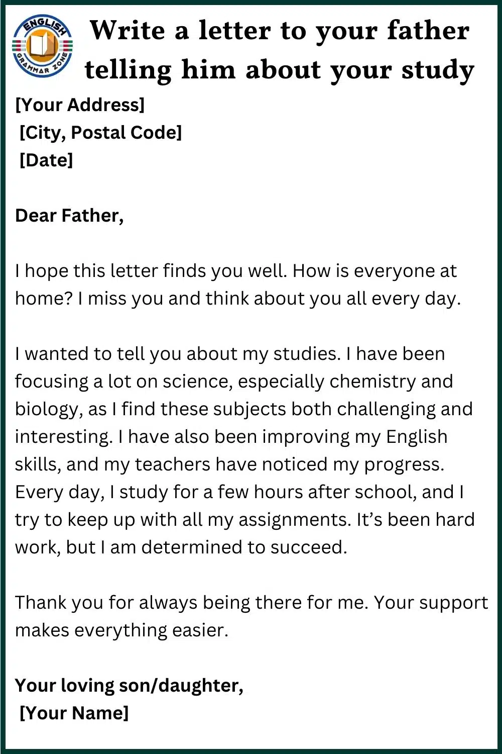 Write a letter to your father