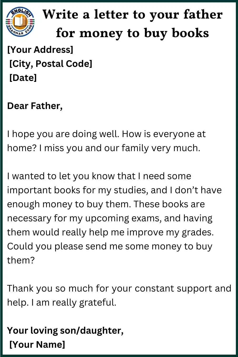 Write a letter to your father