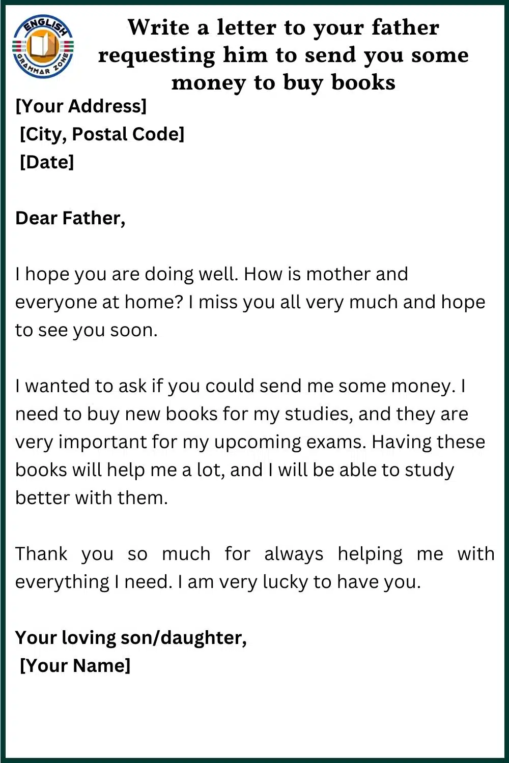 Write a letter to your father