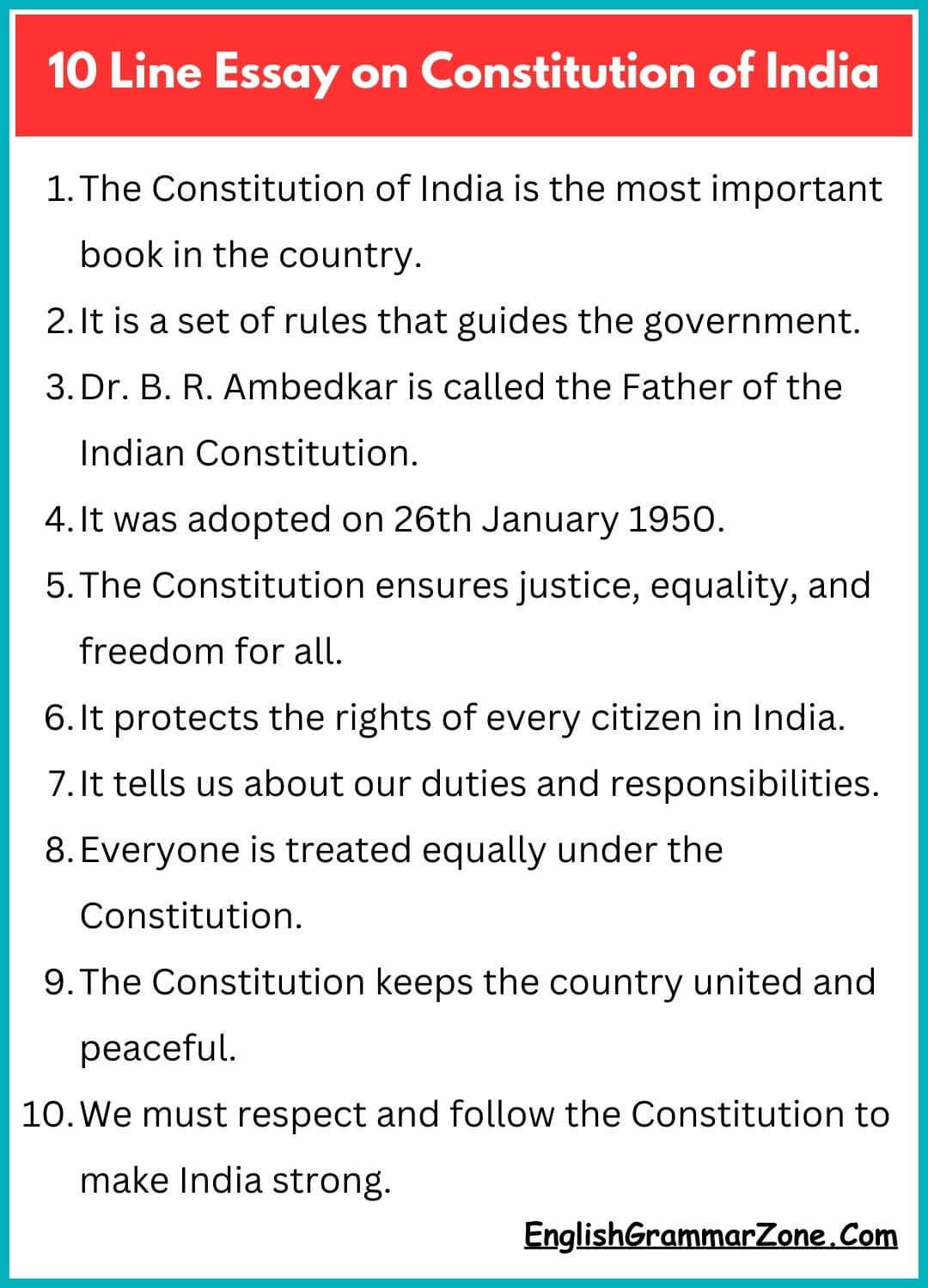 essay on constitution of India