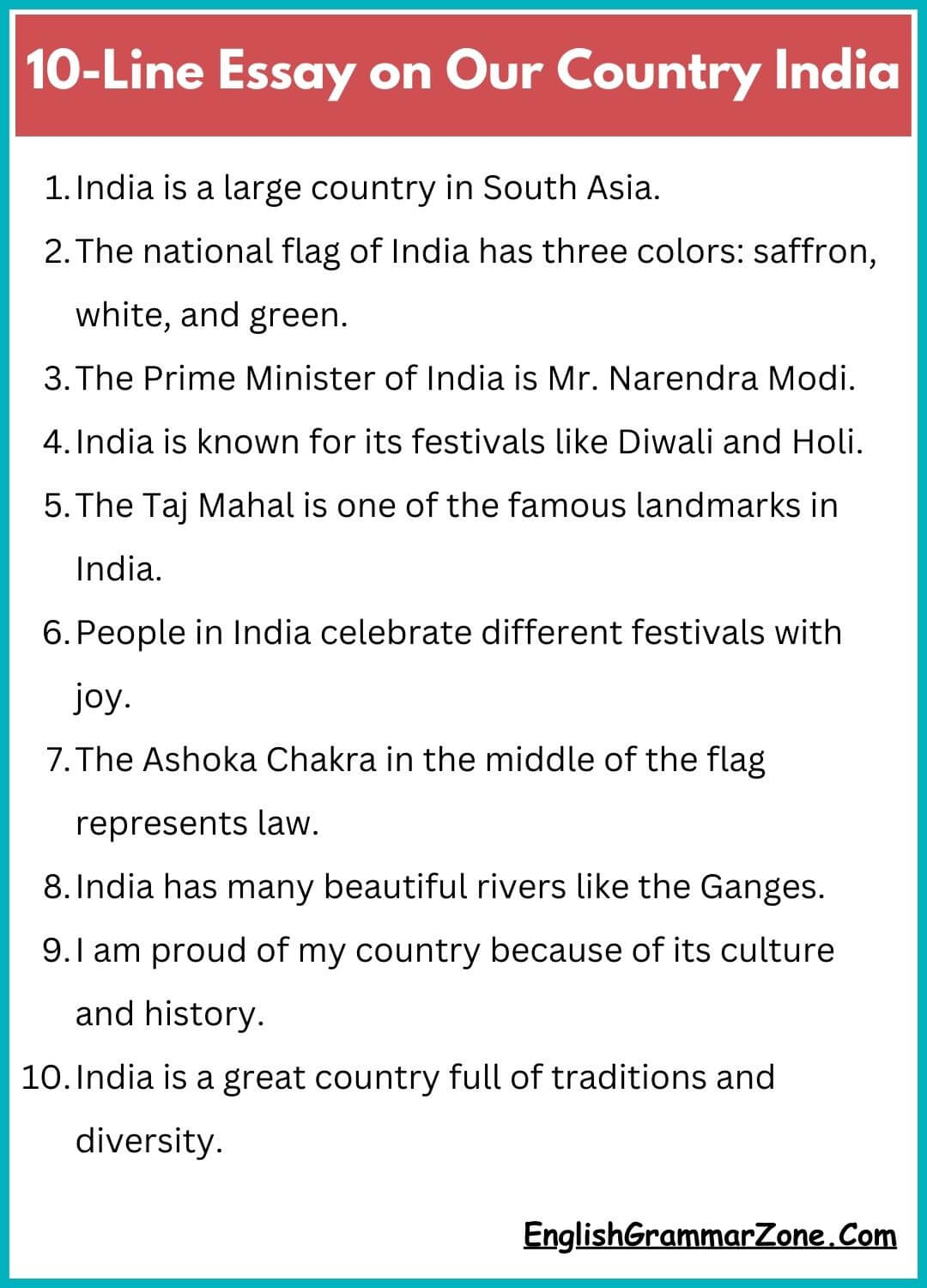 Essay on Our Country India