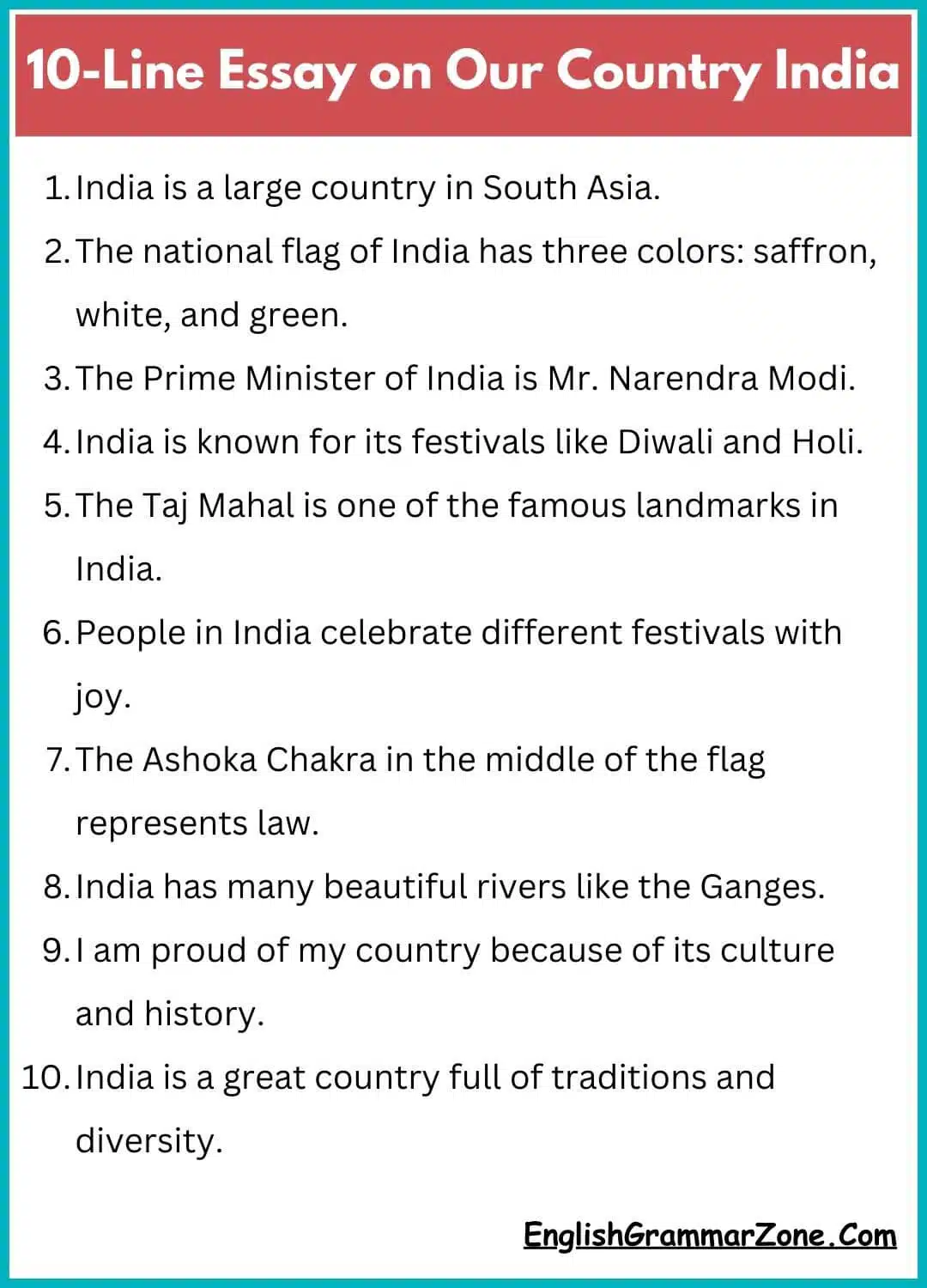 Essay on Our Country India