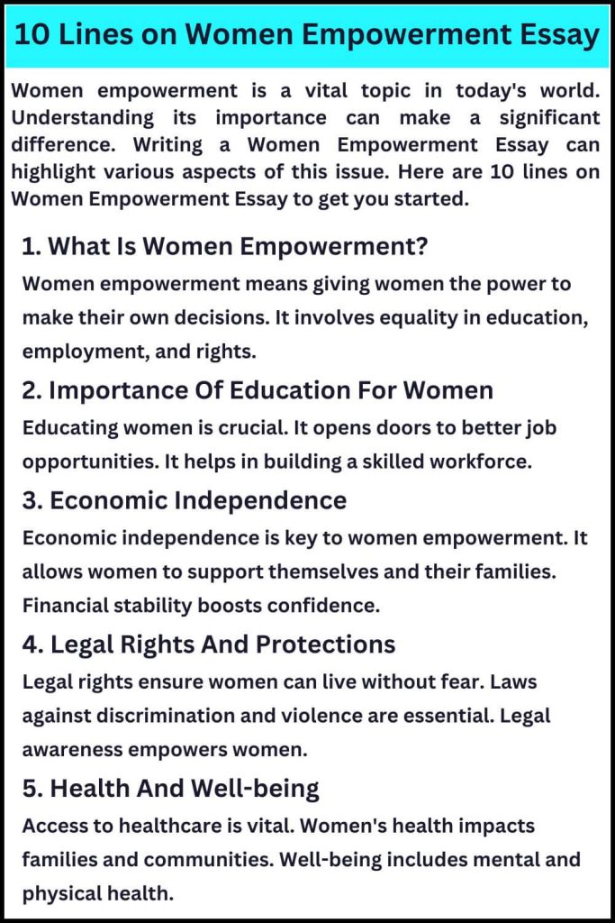 10 Lines on Women Empowerment Essay