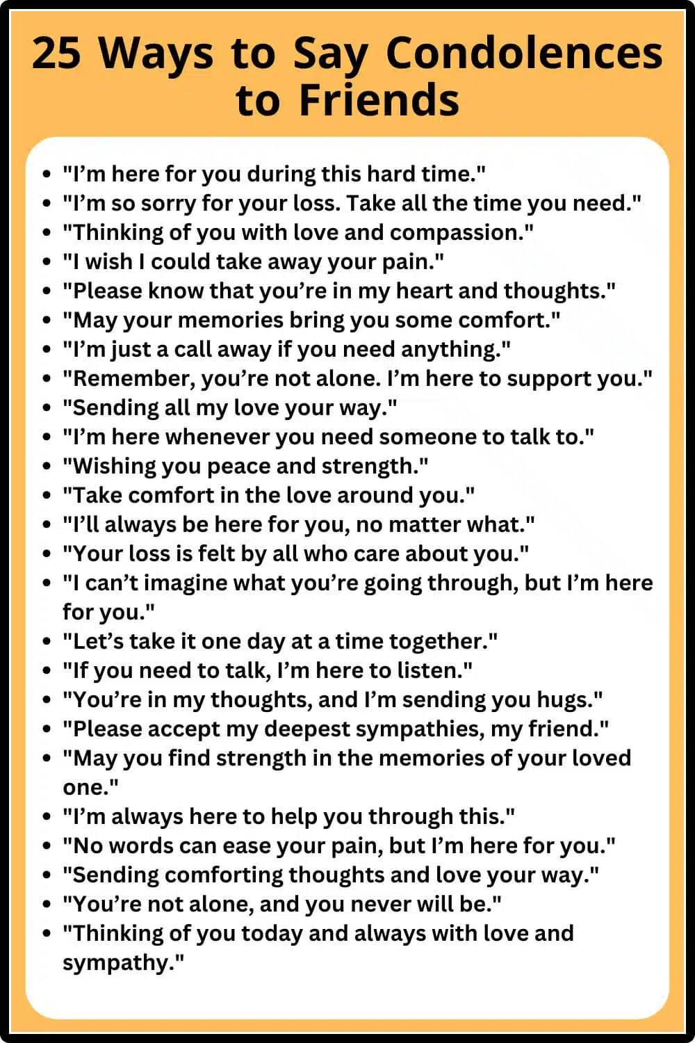 Other Ways to Say Condolence