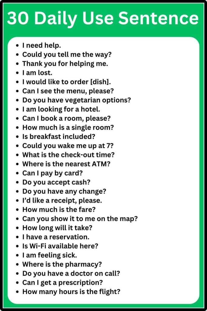 Daily Use Sentence