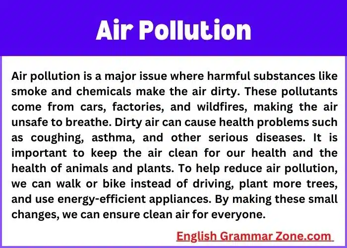 Paragraph on Air Pollution