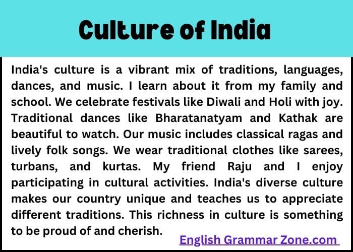 Paragraph on Culture of India