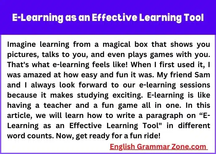 E-Learning as an Effective Learning Tool