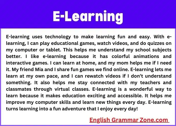 Paragraph on E-Learning