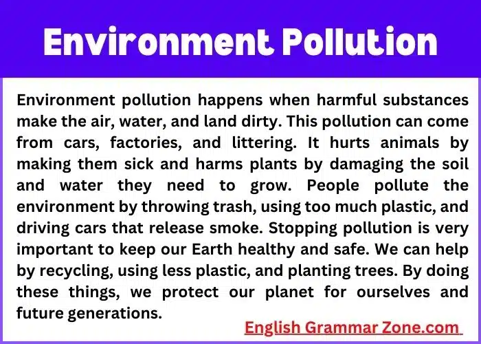 Paragraph on Environment Pollution
