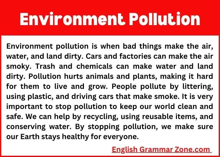Paragraph on Environment Pollution