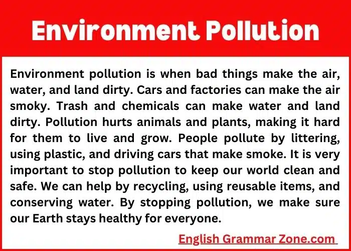 Paragraph on Environment Pollution