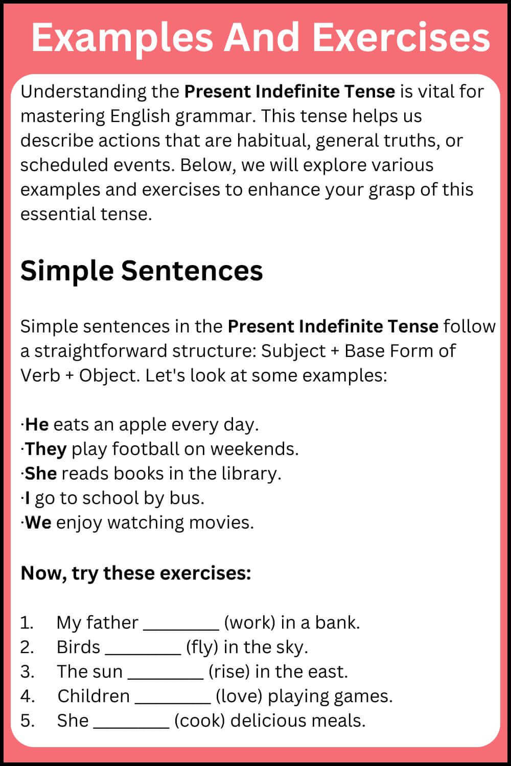 present indefinite tense