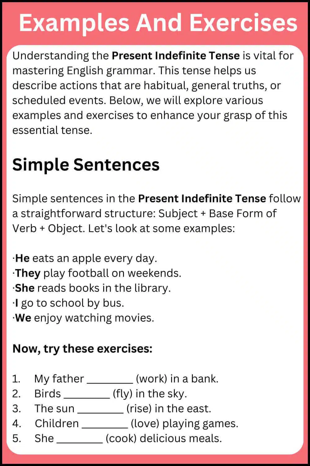 present indefinite tense