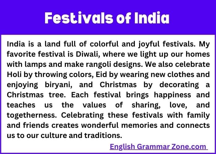 Paragraph on Festivals of India