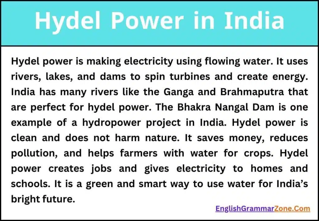 Essay on Hydel Power in India