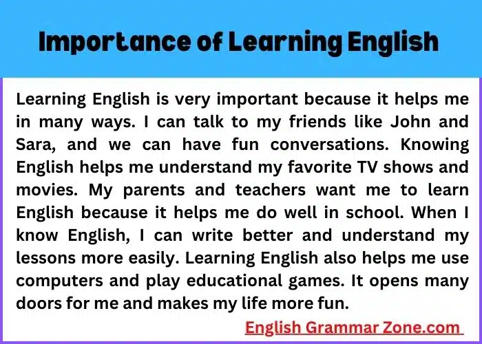 Paragraph on Importance of Learning English
