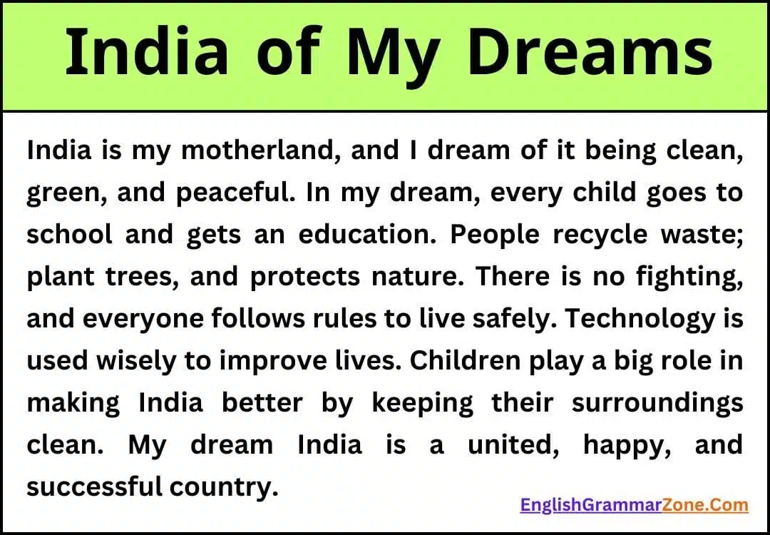 Essay on India of My Dreams