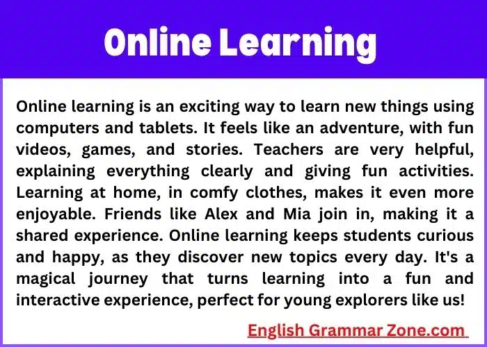 Paragraph on Online Learning