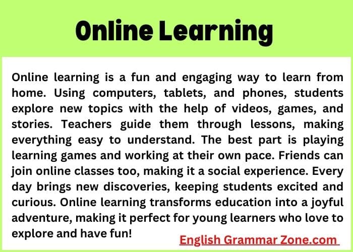 Paragraph on Online Learning
