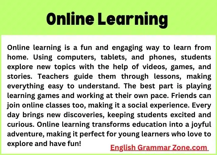 Paragraph on Online Learning