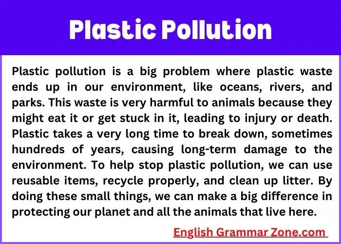 Paragraph on Plastic Pollution
