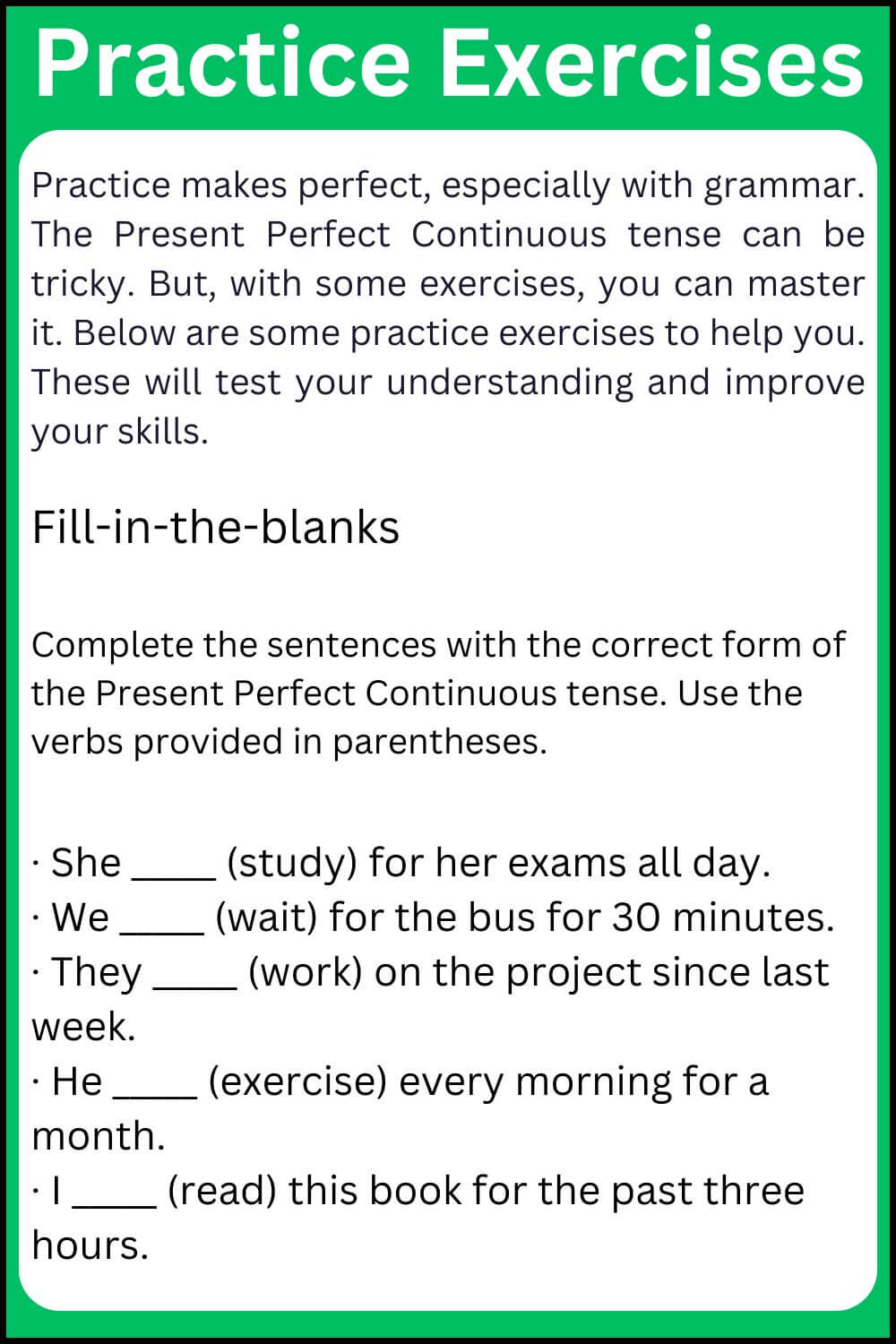 present perfect continuous tense