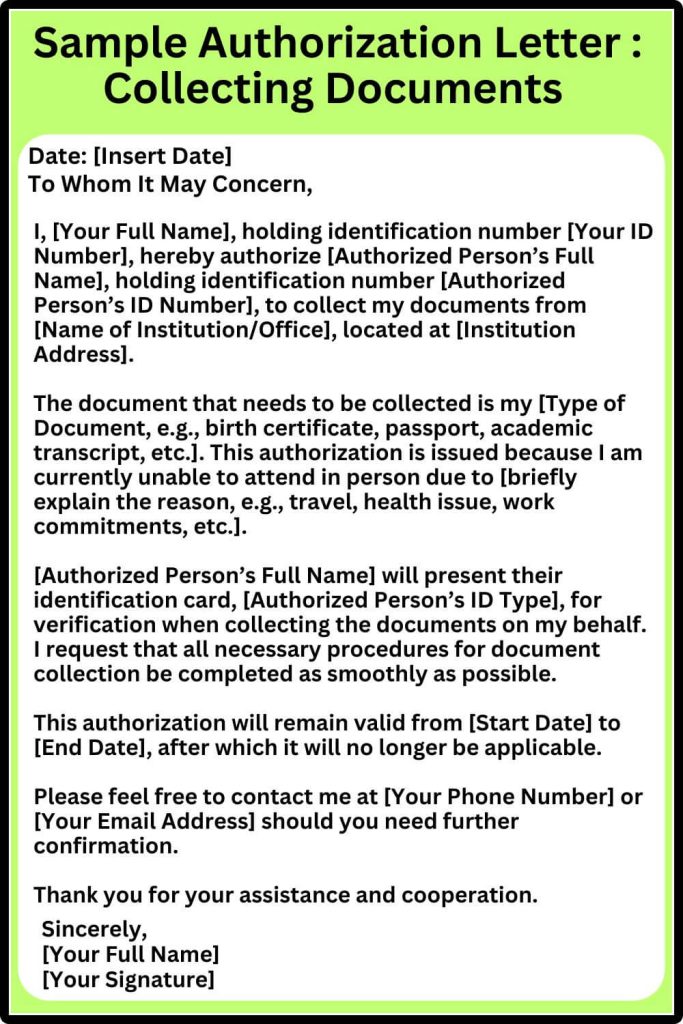 Authorization Letter Sample: How to Write and Format an Authorization Letter