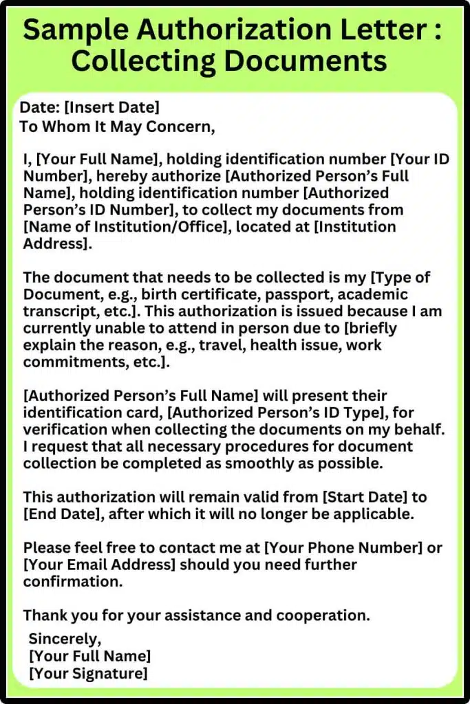 Authorization Letter Sample: How to Write and Format an Authorization Letter