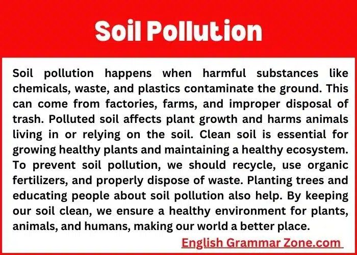 Paragraph on Soil Pollution