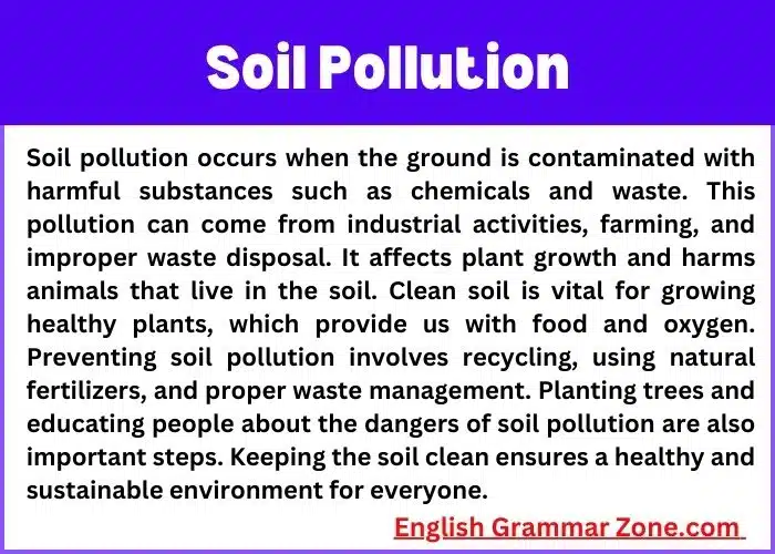 Paragraph on Soil Pollution