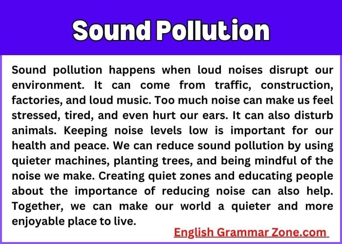 Paragraph on Sound Pollution