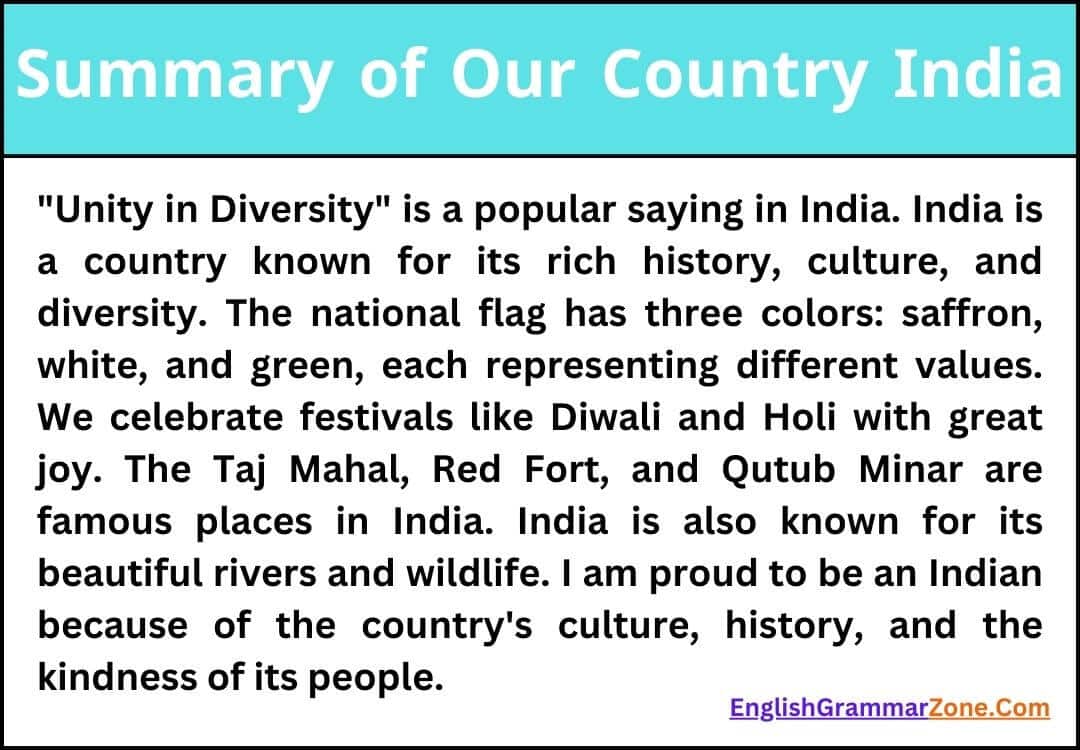 Essay on Our Country India
